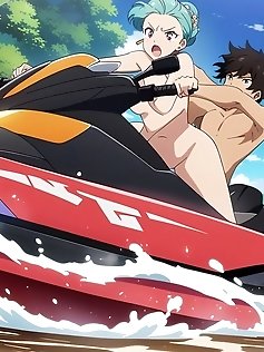 Sex on a jetski in the anal position